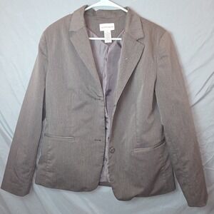 Jaclyn Smith Womens Sz 14  Gray Stretch Blazer Jacket Great Look